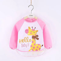 Cute Cartoon Print Baby Waterproof Long Sleeve Apron Children Feeding Smock Bib Baby Accessories - BIG FRENCHIES