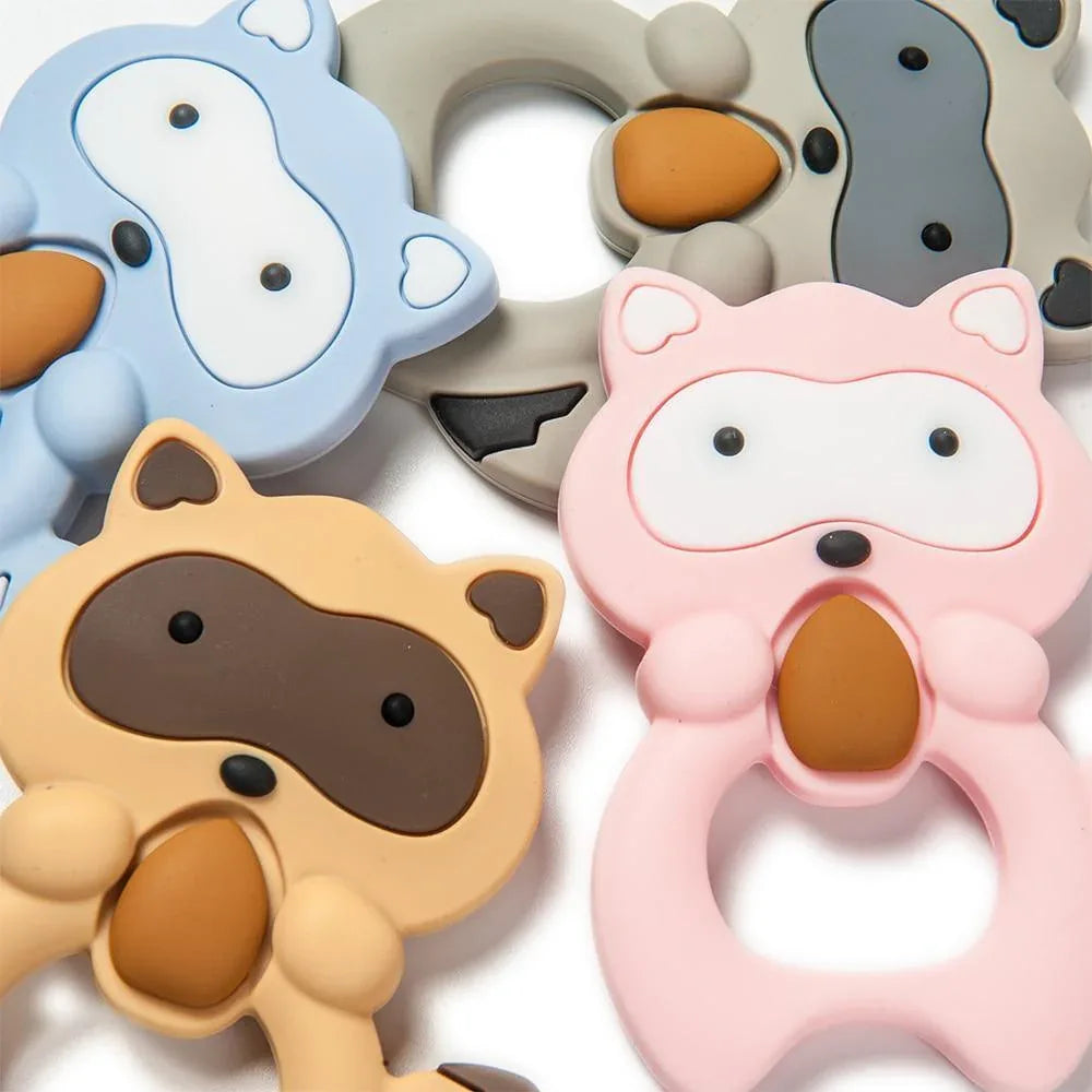 Silicone Raccoon Animal Cartoon Teether Food Grade Chewable Teething Toddle Safe For Baby And Perfect Gift For Babies - BIG FRENCHIES
