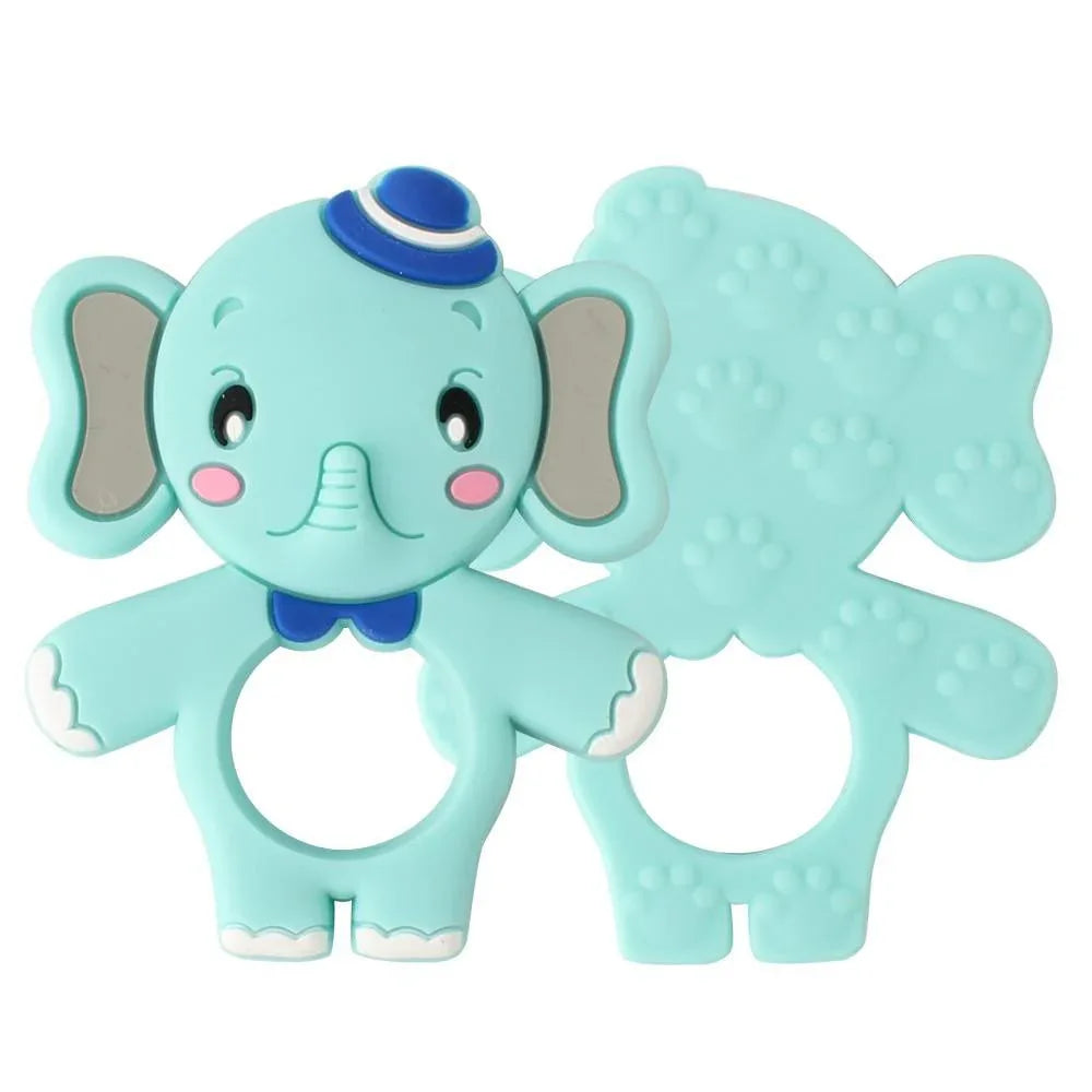 2pcs Cartoon Baby Teether Animal Silicone Teether Raccoon Elephant Koala Giraffe Baby Teething Toys Accessories Perfect Toy For Kids - BIG FRENCHIES