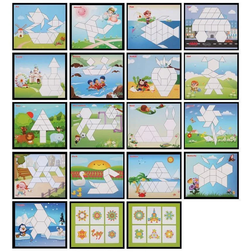 250pcs Wooden Geometric Clever Board Puzzle 3D Board Toy Baby Early Educational Learning Toys for Children Game (Multicolor) - BIG FRENCHIES