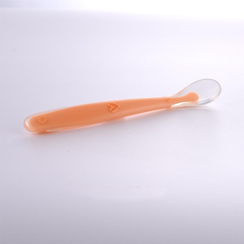 Silicone Baby Soft Soup Spoon Healthy Infant Sucker Candy Color Kitchen Cooking Spoon Rice Spoon Children Dishes Tableware for Kids