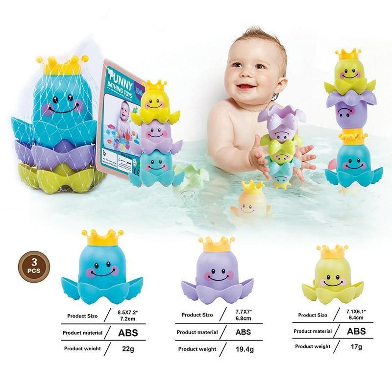 Kids Ocean Life Octopus Stacking Cups Bath Toy Children Play Educational Cute Cartoon Bathroom Toys - BIG FRENCHIES