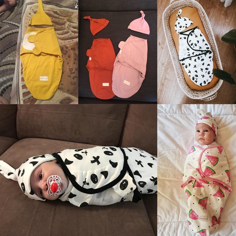 Baby Swaddle Blanket With Cap For Newborn Wrap Cotton Swaddling Bag Baby Envelope Sleep sack Blanket . - BIG FRENCHIES