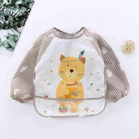 Cute Cartoon Print Baby Waterproof Long Sleeve Apron Children Feeding Smock Bib Baby Accessories - BIG FRENCHIES