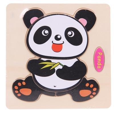 Baby Toys Wooden 3D Puzzle Cartoon Animal Intelligence Kids Educational Brain Teaser Children Tangram Shapes Learning - BIG FRENCHIES