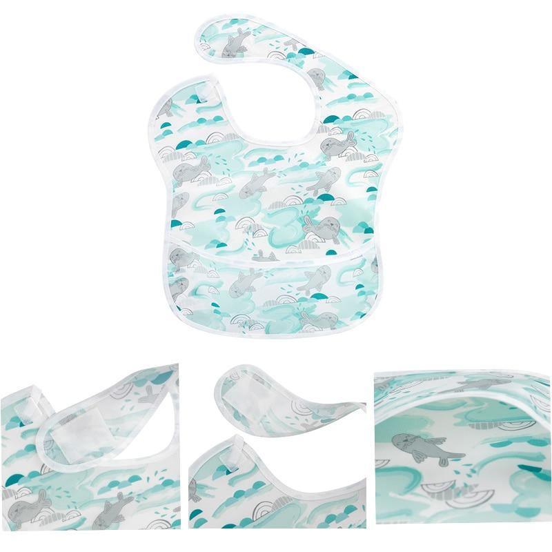 Waterproof Baby Bibs Polyester TPU Feeding Bibs Washable Baby Bibs with Food Catcher For Kids - BIG FRENCHIES