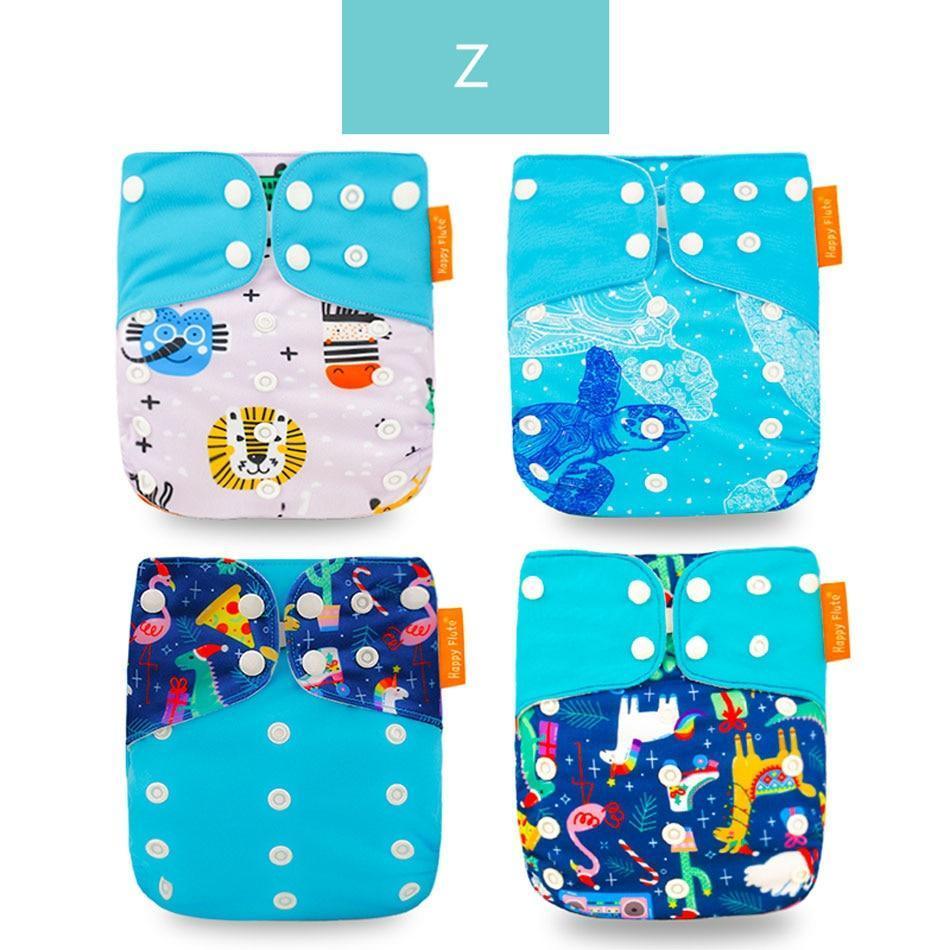 4PCS/SET Washable Eco-friendly Diaper Ecological Adjustable Nappy Reusable Cloth Diapers Set For Baby and Kids - BIG FRENCHIES