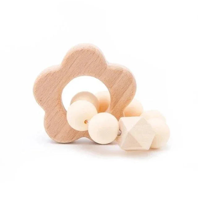 Wooden Teether Hedgehog Crochet Beads Wood Crafts Ring Engraved Bead Baby Teether Wooden Toys For Kids Rattle - BIG FRENCHIES