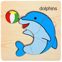 3D Wooden Children Interesting Puzzle Toys With Animals and Cars Exellent Puzzles Intelligence Kids Early Educational Toys For Children - BIG FRENCHIES