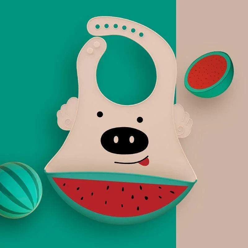 Adjustable Oil-proof Food Grade Silicone Drool bib Soft And Comfortable Saliva Towel Lunch Baby Bib For Babies and Kids - BIG FRENCHIES