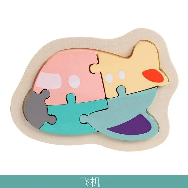 Wooden Children Colorful Animal Stevvex Puzzle for Toddler Creative Puzzle Early Educational Toys for Boys and Girls 2-4 - BIG FRENCHIES