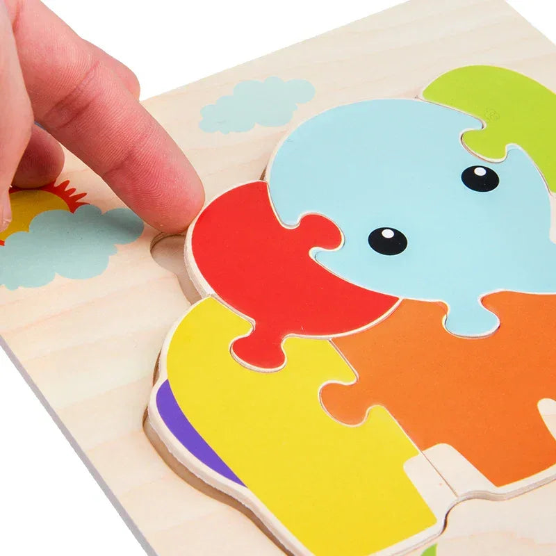 Baby Wooden 3D Tangram Puzzle – Educational Cartoon Animal Toy - BIG FRENCHIES