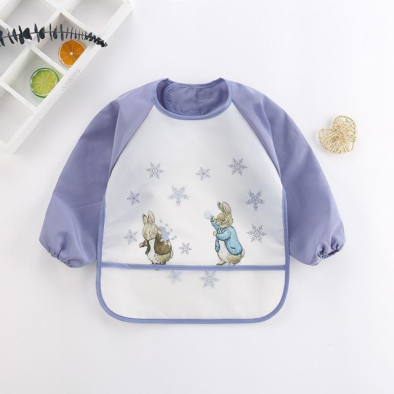 Cute Cartoon Print Baby Waterproof Long Sleeve Apron Children Feeding Smock Bib Baby Accessories - BIG FRENCHIES
