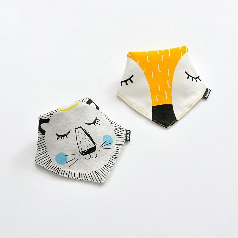 2 Pcs Baby Bibs Bandana Cotton Double Layers Drool Bib For Boys And Girls Triangle Bibs Infant Towel - BIG FRENCHIES