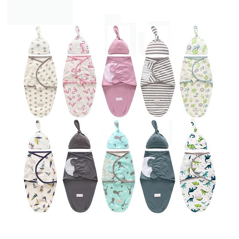 Baby Swaddle Blanket With Cap For Newborn Wrap Cotton Swaddling Bag Baby Envelope Sleep sack Blanket . - BIG FRENCHIES