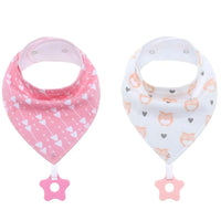 100% Organic Cotton Super Absorbent And Soft Unisex Baby Bandana Drool Bibs And Teething Toys For Newborn - BIG FRENCHIES