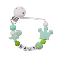 Lemon Comeon Baby's NamePacifier Clips Holder Dinosaur Silicone Beads Teething Chain for Baby - BIG FRENCHIES
