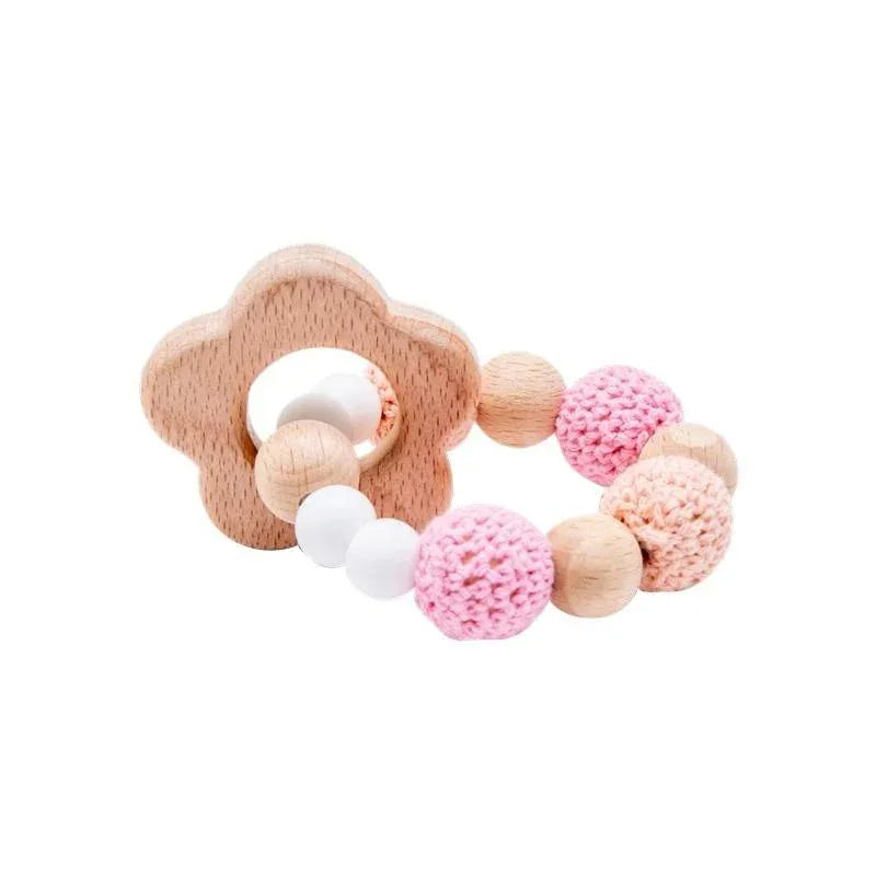 Wooden Teether Hedgehog Crochet Beads Wood Crafts Ring Engraved Bead Baby Teether Wooden Toys For Kids Rattle - BIG FRENCHIES