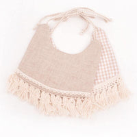 Double-deck Infant Baby Girl Boy Bib Kid Toddler Dinner Feeding Tassel Cotton Linen Burp Cloths - BIG FRENCHIES