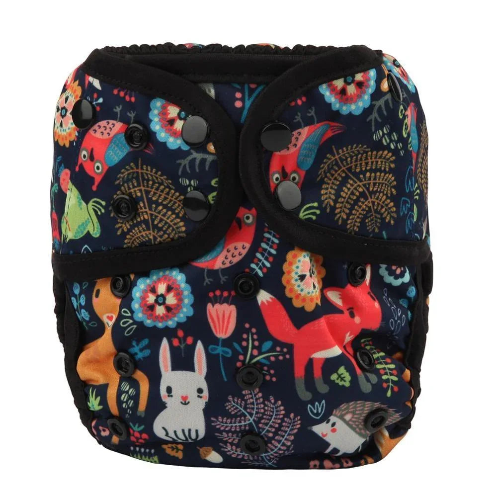 Baby Girl Pink One Size Cloth Diaper Cover Comfortable Nappy With Double Gusset Cartoon Designs Baby Boys Diapers - BIG FRENCHIES