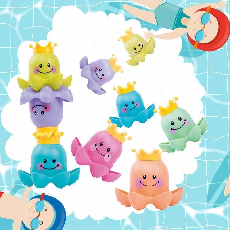 Kids Ocean Life Octopus Stacking Cups Bath Toy Children Play Educational Cute Cartoon Bathroom Toys - BIG FRENCHIES