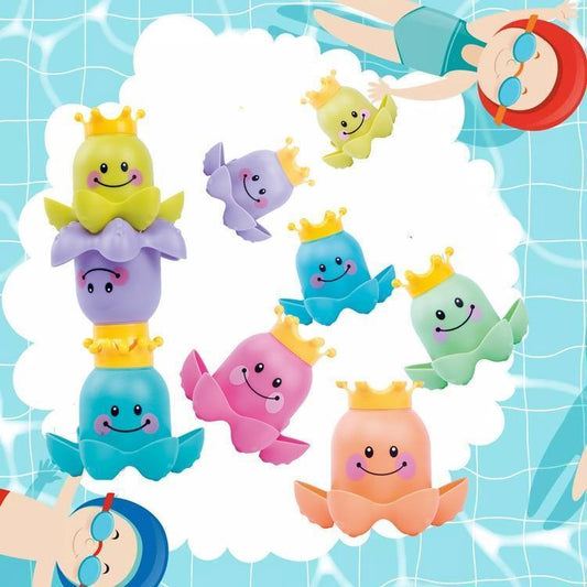 Kids Ocean Life Octopus Stacking Cups Bath Toy Children Play Educational Cute Cartoon Bathroom Toys - BIG FRENCHIES