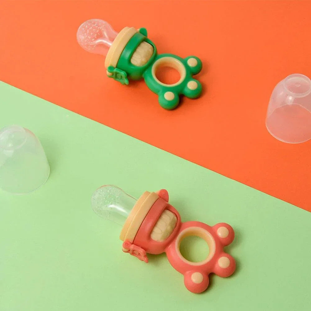 Modern Rotary Seal Non Slip Home Safe Baby Fruit Feeder Pacifier Fresh Food Bite Bag Soft Silicone Teething Toy For baby and Kids - BIG FRENCHIES