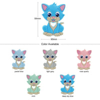Baby Teethers Cartoon Animal Baby Teething Toy Penguin Silicone Teether Unicorn Pendant Raccoon Accessories - BIG FRENCHIES