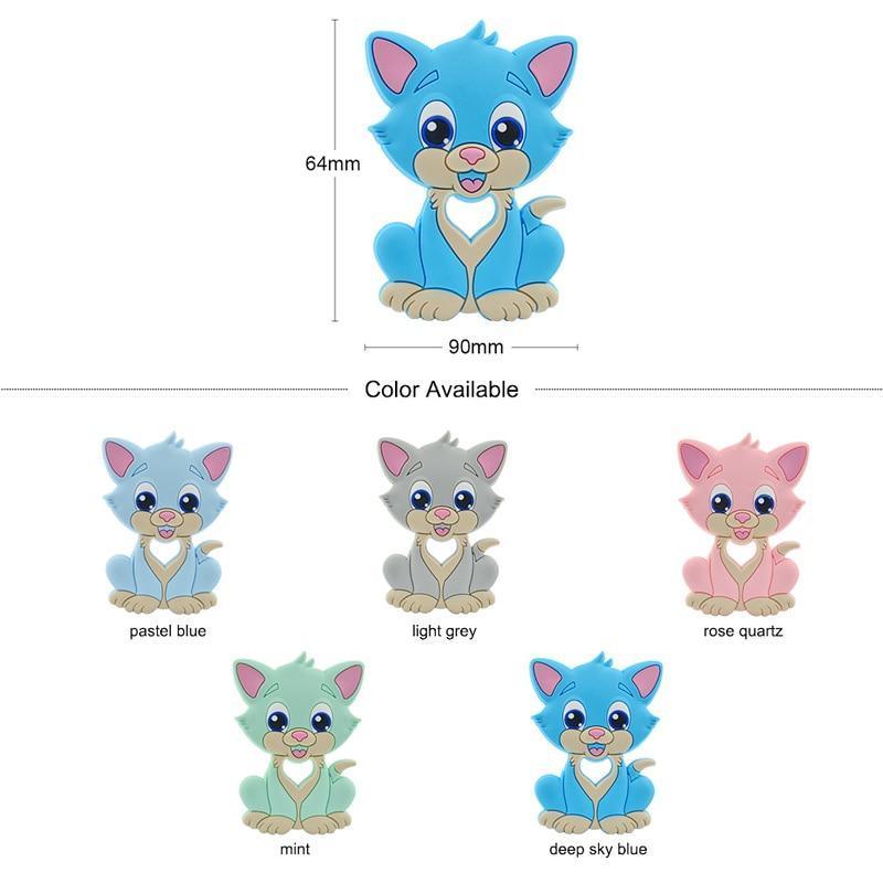 Baby Teethers Cartoon Animal Baby Teething Toy Penguin Silicone Teether Unicorn Pendant Raccoon Accessories - BIG FRENCHIES