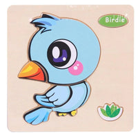Baby Toys Wooden 3D Puzzle Cartoon Animal Intelligence Kids Educational Brain Teaser Children Tangram Shapes Learning - BIG FRENCHIES