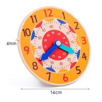 Children Montessori Wooden Clock Toys Hour Minute Second Cognition Colorful Clocks Toys for Kids Early Preschool Teaching Aids - BIG FRENCHIES