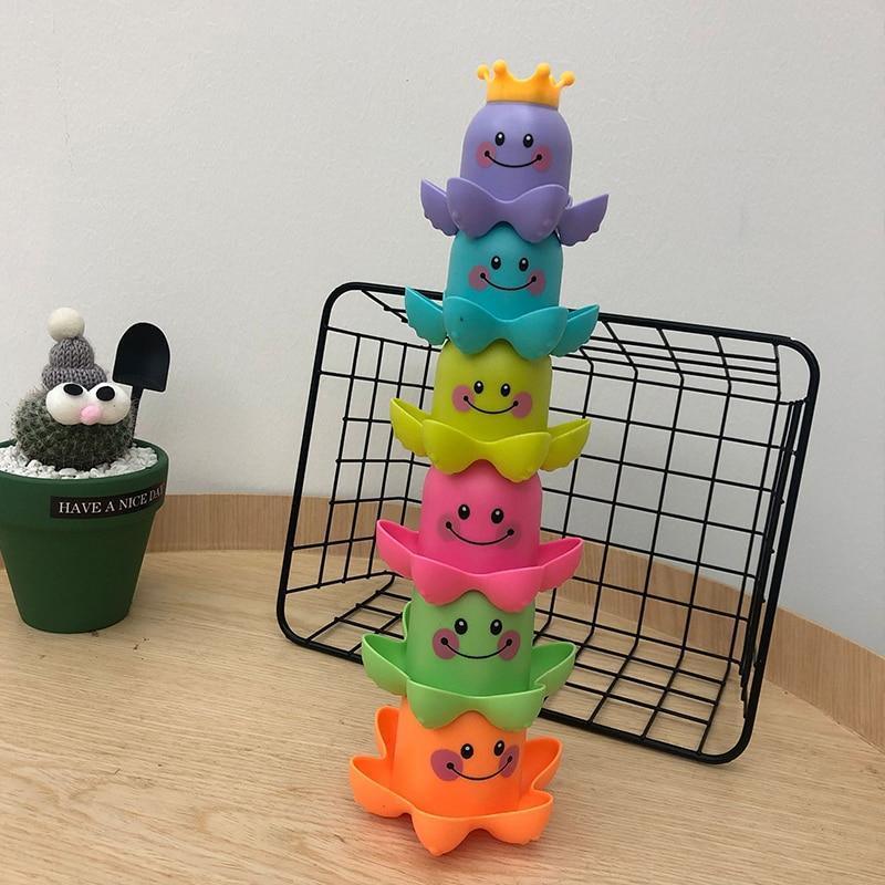Kids Ocean Life Octopus Stacking Cups Bath Toy Children Play Educational Cute Cartoon Bathroom Toys - BIG FRENCHIES