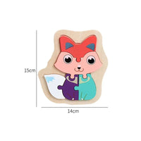 Wooden Children Colorful Animal Stevvex Puzzle for Toddler Creative Puzzle Early Educational Toys for Boys and Girls 2-4 - BIG FRENCHIES
