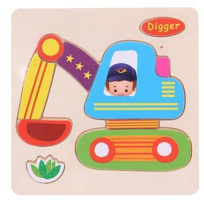 Baby Toys Wooden 3D Puzzle Cartoon Animal Intelligence Kids Educational Brain Teaser Children Tangram Shapes Learning - BIG FRENCHIES