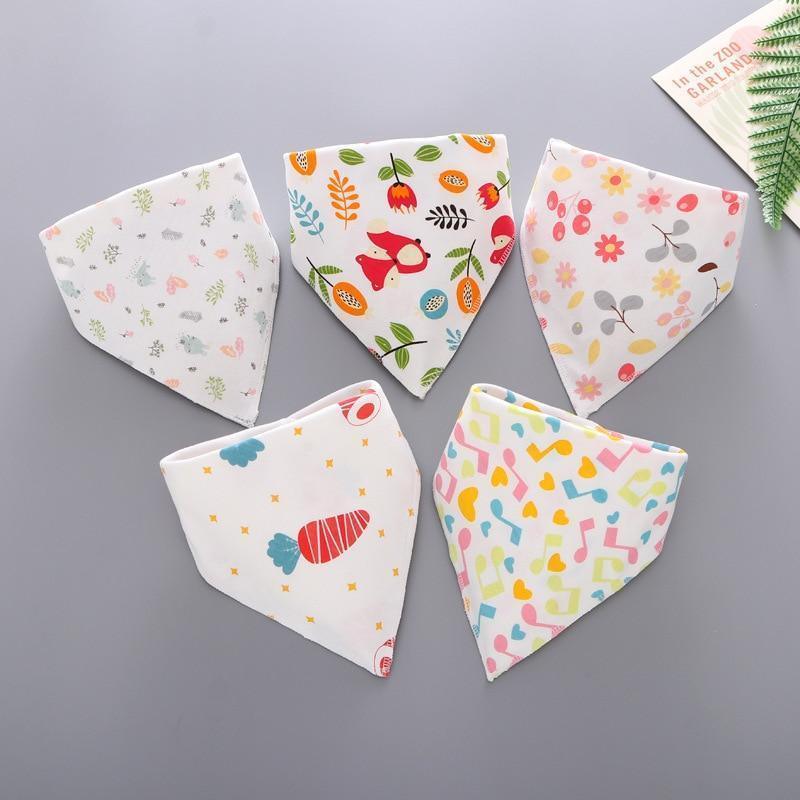 Fashion Modern 5PCS/SET Baby Triangle Double Cotton Bandana Feeding Bibs For Baby Boys/ Girls Baby Kids - BIG FRENCHIES