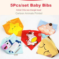 Fashion Modern 5PCS/SET Baby Triangle Double Cotton Bandana Feeding Bibs For Baby Boys/ Girls Baby Kids - BIG FRENCHIES