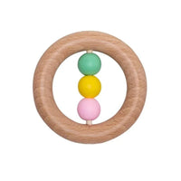 Modern Wooden Rattle Beech Bear Hand Teething Wooden Ring Baby Rattles Play Educational Toys For Kids - BIG FRENCHIES