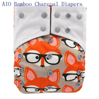 Newborn Cloth Diaper Sewed in Charcoal Bamboo Insert and Suede Pocket Diapers Waterproof Baby Nappies Design for Baby - BIG FRENCHIES