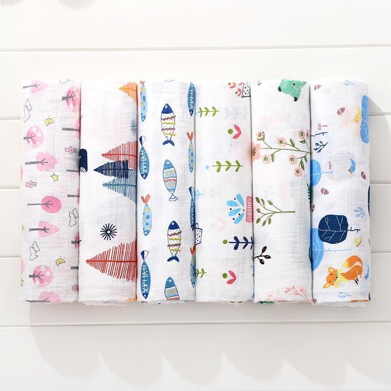 Muslin Cotton Diaper Baby Blankets Newborn Swaddle Blanket Infant Multi Purpose Bath Towel - BIG FRENCHIES