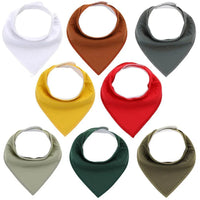 8PCS/SET Comfortable Colorful 100% Organic Cotton Adjustable Snaps Bandana Saliva Bibs For Baby Boys & Girls Kids - BIG FRENCHIES
