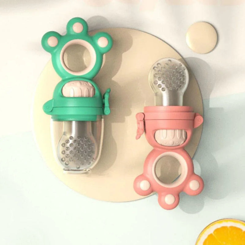 Modern Rotary Seal Non Slip Home Safe Baby Fruit Feeder Pacifier Fresh Food Bite Bag Soft Silicone Teething Toy For baby and Kids - BIG FRENCHIES