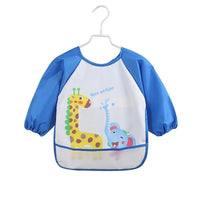 Cute Cartoon Print Baby Waterproof Long Sleeve Apron Children Feeding Smock Bib Baby Accessories - BIG FRENCHIES