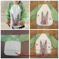 Cute Cartoon Print Baby Waterproof Long Sleeve Apron Children Feeding Smock Bib Baby Accessories - BIG FRENCHIES