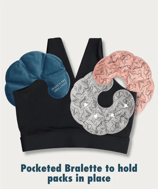 FourthWear Postpartum Bralette set of 3 + Breast Ice and Heat Therapy Packs Saver Set