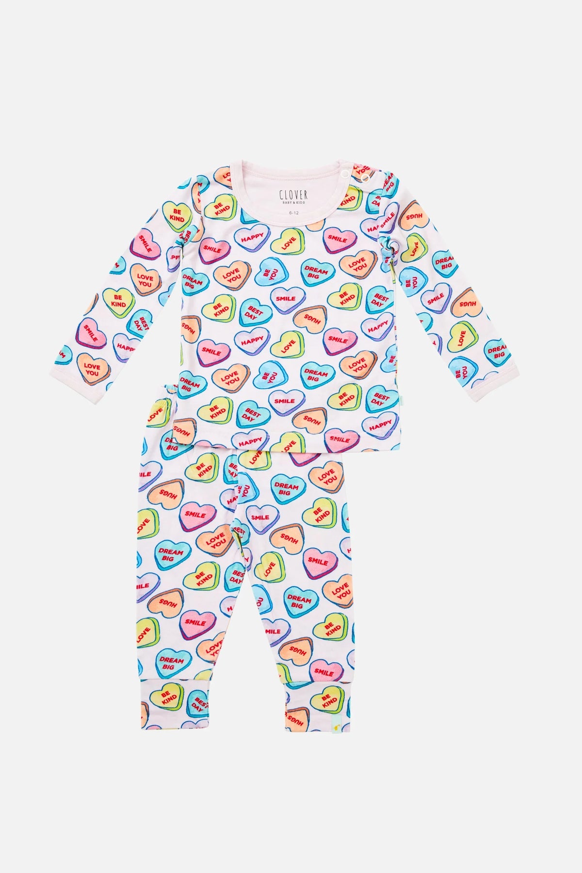 Long Sleeve Pajama Set - Candy Hearts - BIG FRENCHIES