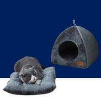 Heated Cat Bed – Self Warming Triangle Cat Cave for Indoor Pets - BIG FRENCHIES