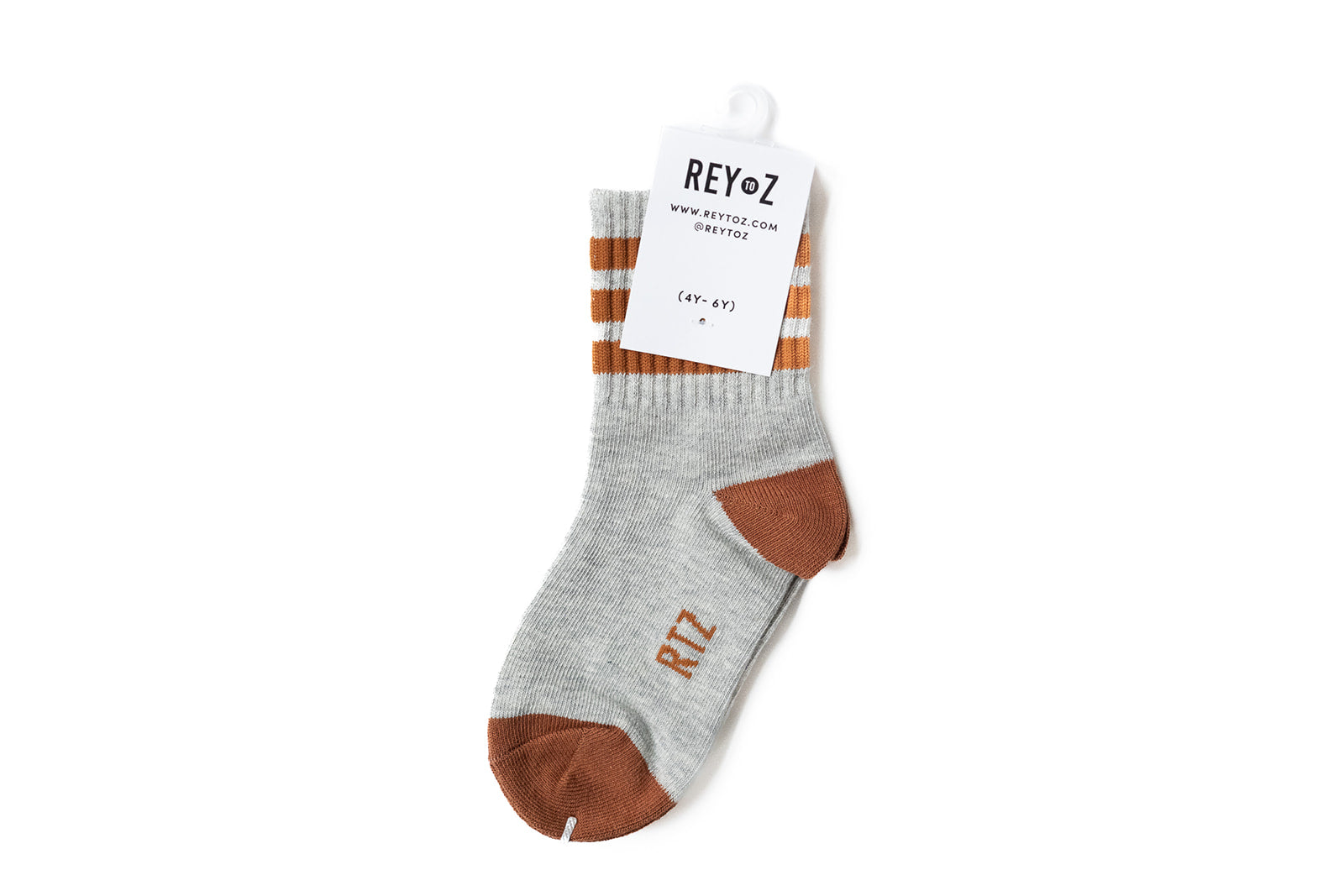 Heather Grey & Brown Stripe Socks - BIG FRENCHIES