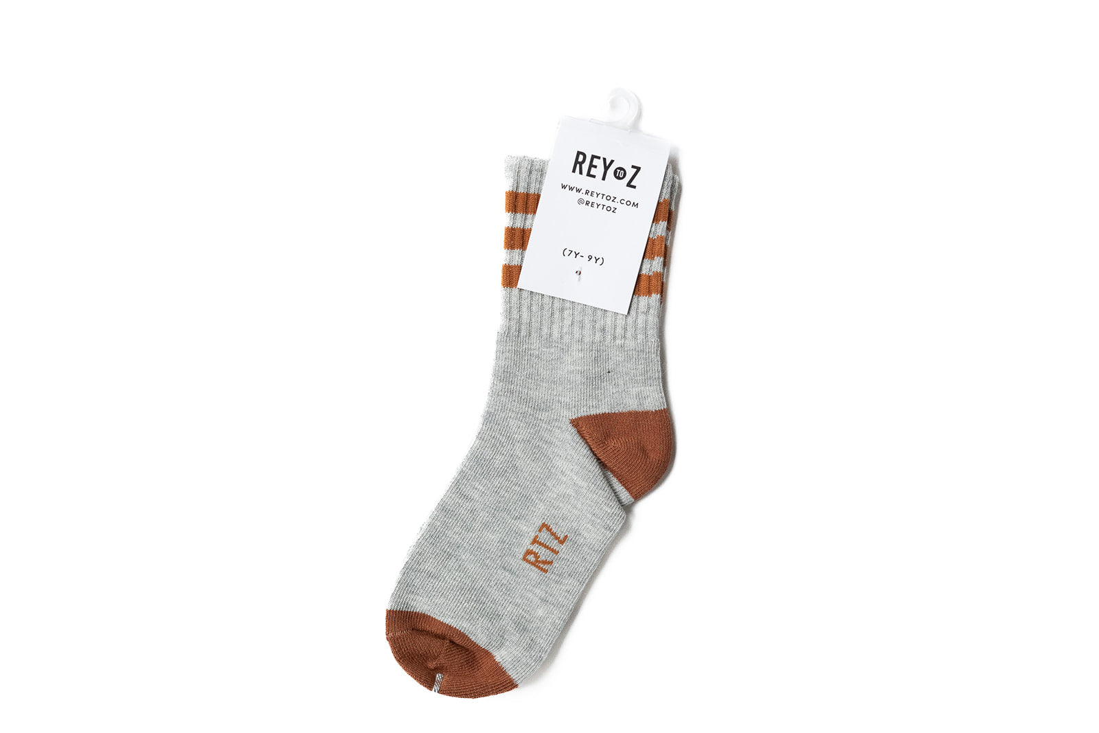 Heather Grey & Brown Stripe Socks - BIG FRENCHIES