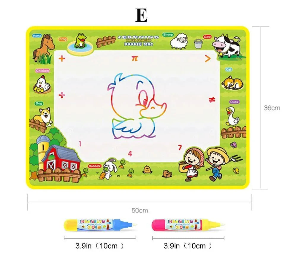 Magic Water Painting Drawing Mat & 2 Pens Doodle Board Coloring Books for Kids Children Educational Toys - BIG FRENCHIES