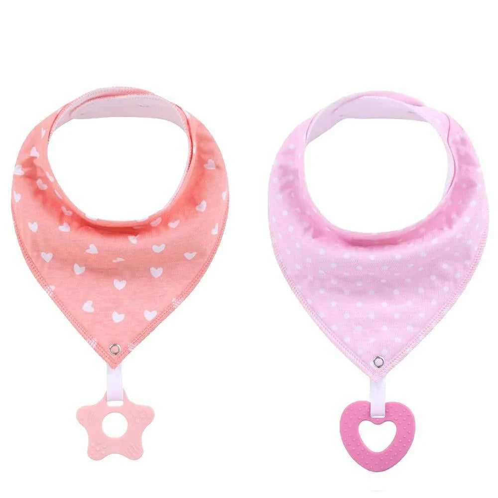 100% Organic Cotton Super Absorbent And Soft Unisex Baby Bandana Drool Bibs And Teething Toys For Newborn - BIG FRENCHIES